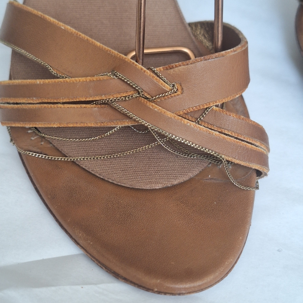 BOTTEGA VENETA TLC Tan Stiletto Heel Strappy Sandals Size 37/US 7 - Picture 2 of 14